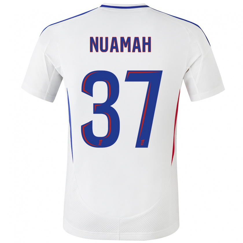 Kandiny Mujer Camiseta Ernest Nuamah #37 Blanco Azul 1ª Equipación 2024/25 La Camisa México