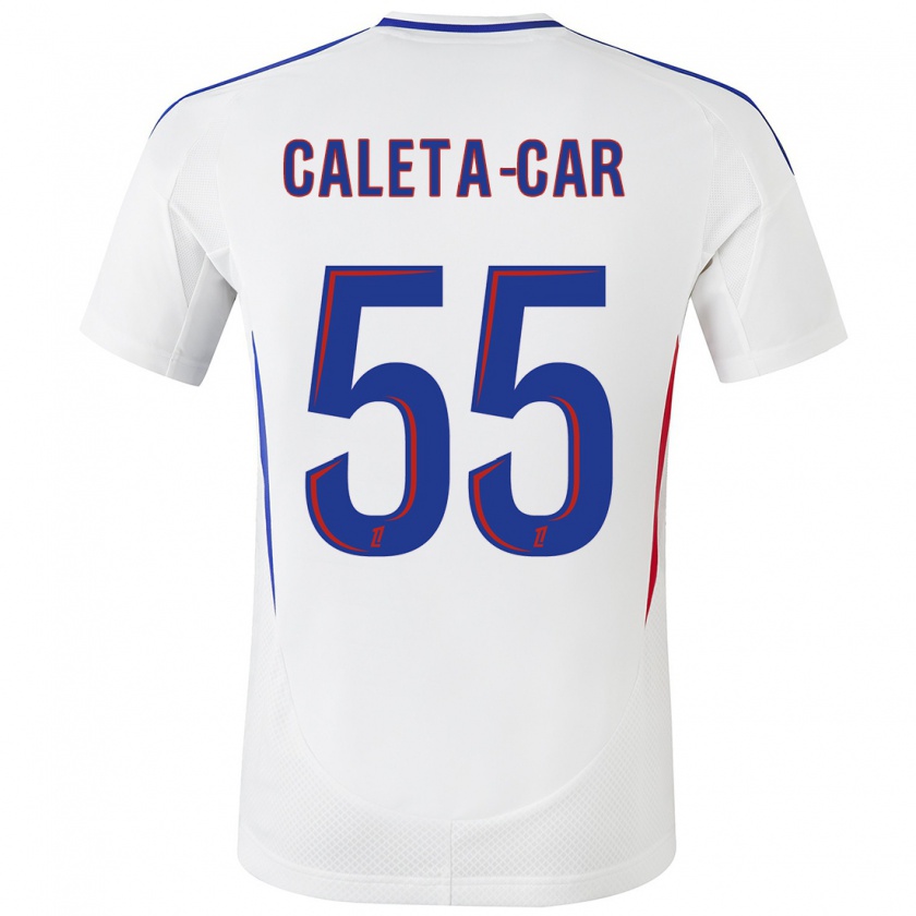 Kandiny Dames Duje Caleta-Car #55 Wit Blauw Thuisshirt Thuistenue 2024/25 T-Shirt