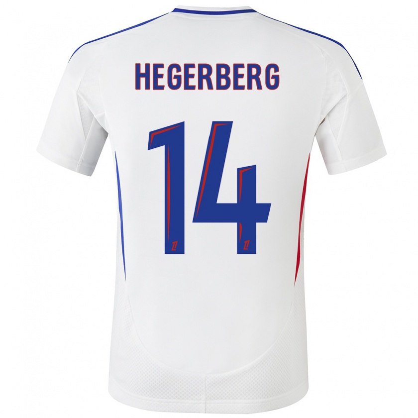 Kandiny Donna Maglia Ada Hegerberg #14 Bianco Blu Kit Gara Home 2024/25 Maglietta