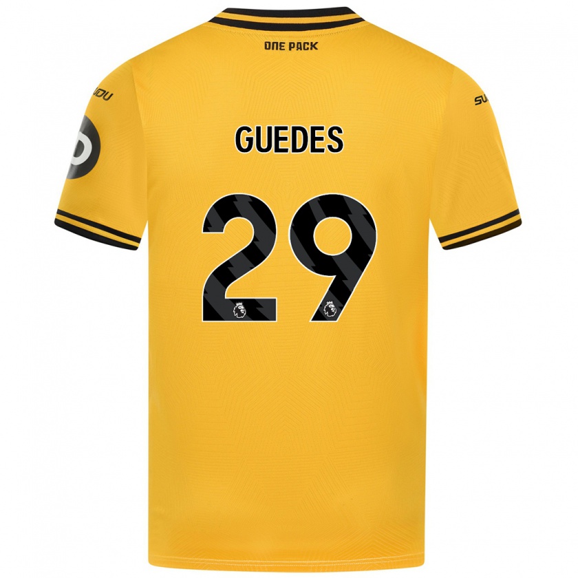 Kandiny Mujer Camiseta Gonçalo Guedes #29 Amarillo 1ª Equipación 2024/25 La Camisa