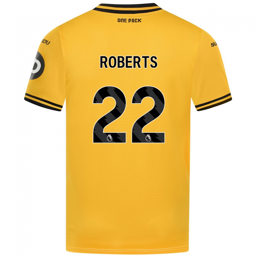 Kandiny Mujer Camiseta Beth Roberts #22 Amarillo 1ª Equipación 2024/25 La Camisa México