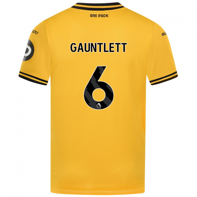 Kandiny Mujer Camiseta Maz Gauntlett #6 Amarillo 1ª Equipación 2024/25 La Camisa