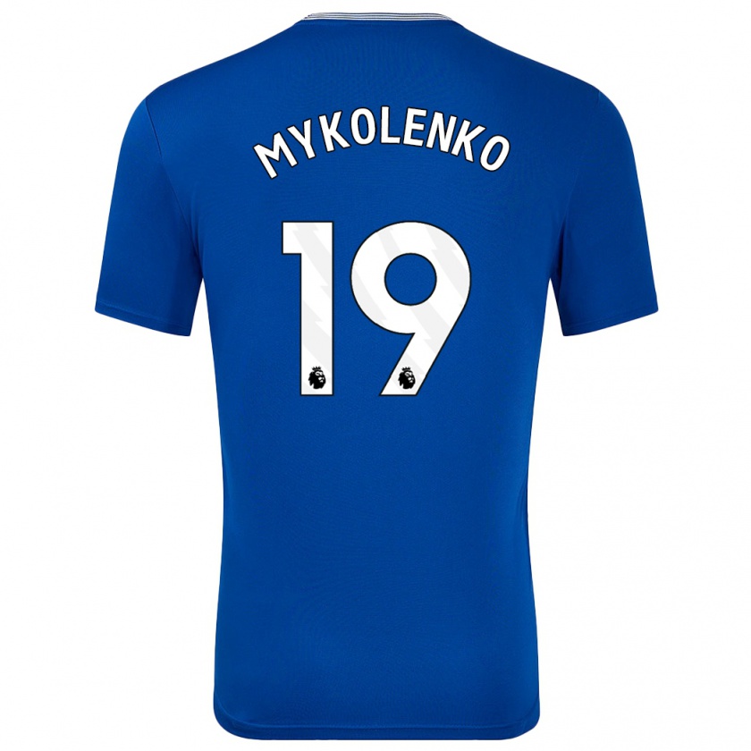 Kandiny Dames Vitaliy Mykolenko #19 Blauw Met Thuisshirt Thuistenue 2024/25 T-Shirt