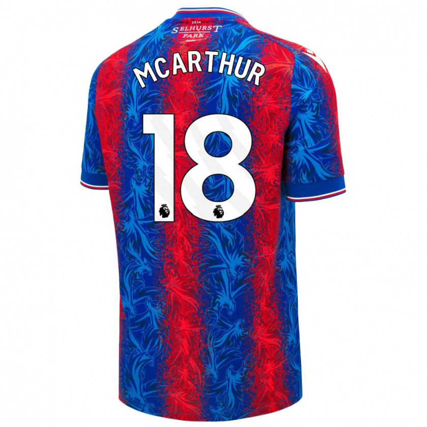 Kandiny Mujer Camiseta James Mcarthur #18 Rayas Rojas Y Azules 1ª Equipación 2024/25 La Camisa