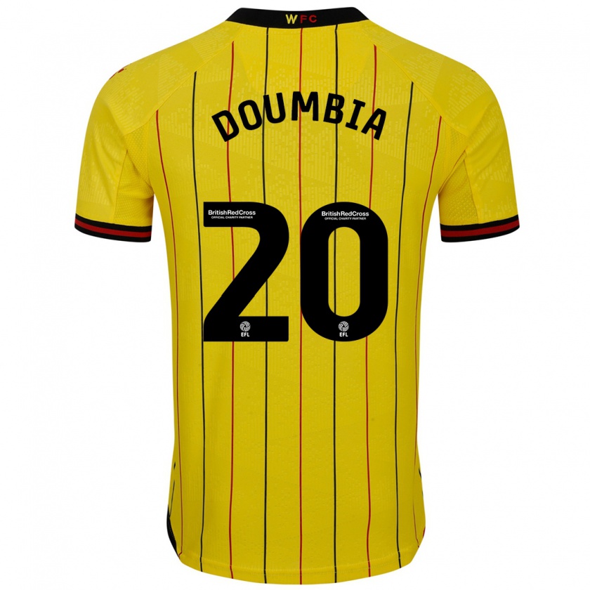 Kandiny Dames Mamadou Doumbia #20 Geel Zwart Thuisshirt Thuistenue 2024/25 T-Shirt