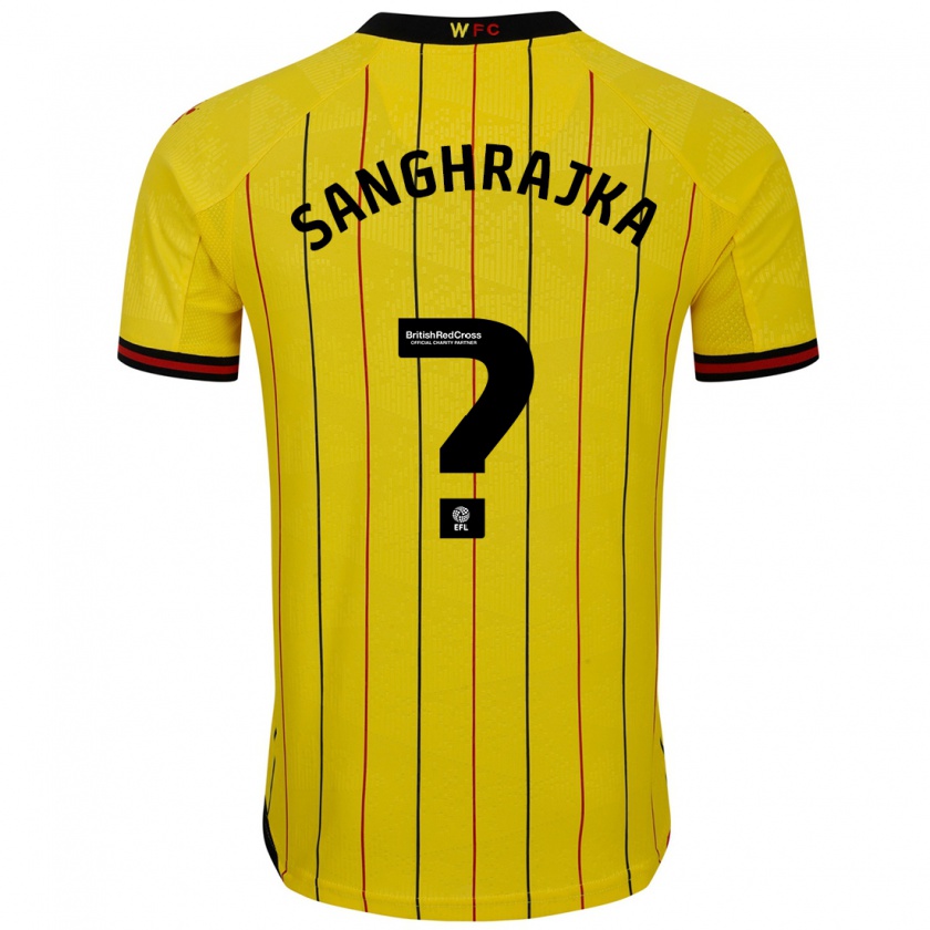 Kandiny Donna Maglia Amar Sanghrajka #0 Giallo Nero Kit Gara Home 2024/25 Maglietta