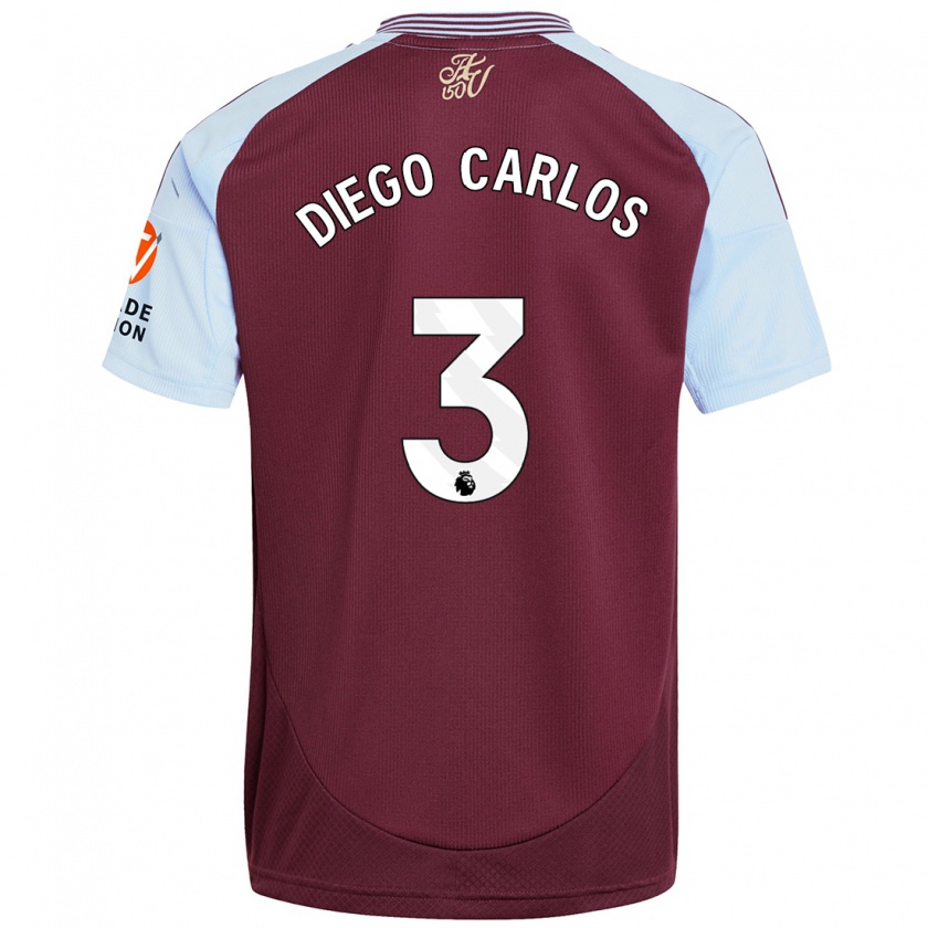 Kandiny Dames Diego Carlos #3 Bordeaux Hemelsblauw Thuisshirt Thuistenue 2024/25 T-Shirt