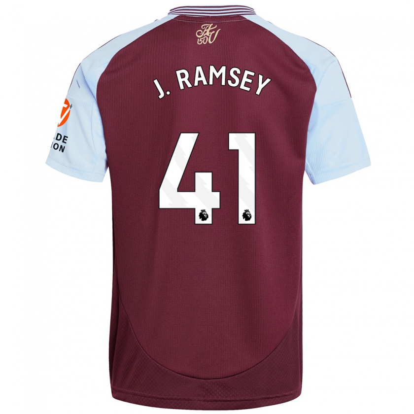 Kandiny Dames Jacob Ramsey #41 Bordeaux Hemelsblauw Thuisshirt Thuistenue 2024/25 T-Shirt