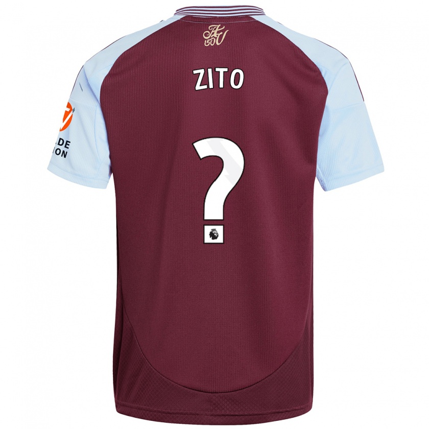 Kandiny Dames Patrick Zito #0 Bordeaux Hemelsblauw Thuisshirt Thuistenue 2024/25 T-Shirt