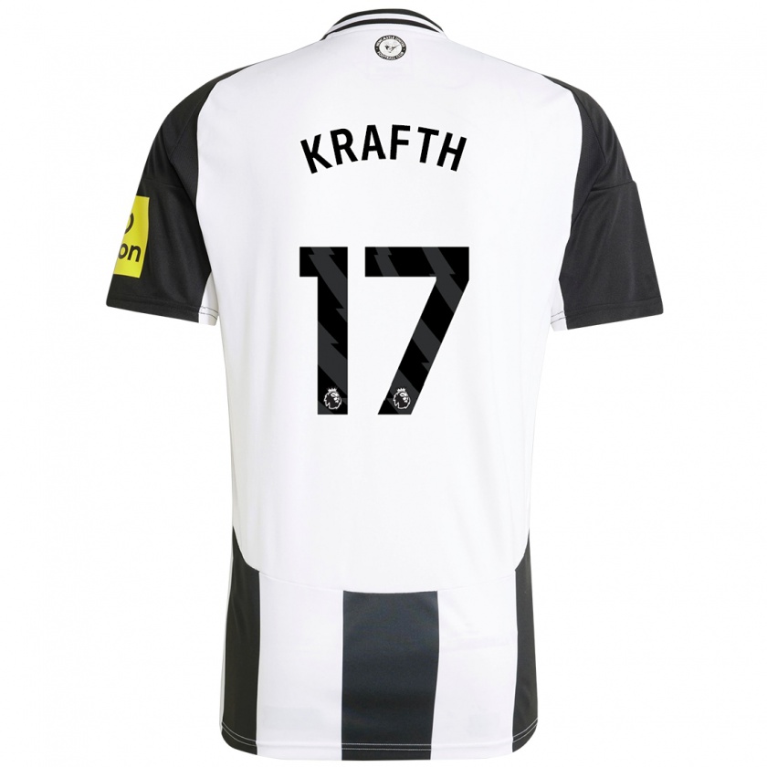 Kandiny Dames Emil Krafth #17 Wit Zwart Thuisshirt Thuistenue 2024/25 T-Shirt