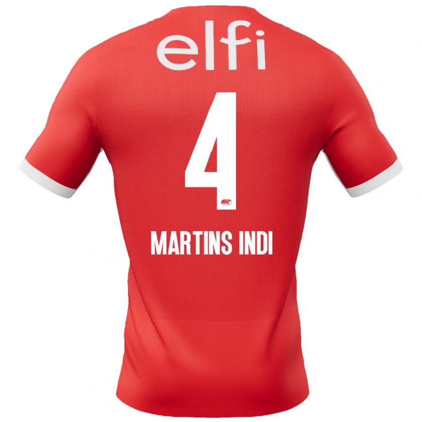 Kandiny Dames Bruno Martins Indi #4 Rood Wit Thuisshirt Thuistenue 2024/25 T-Shirt