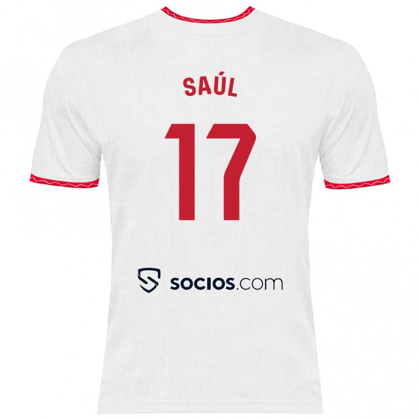 Kandiny Damen Saúl Ñíguez #17 Weiß Rot Heimtrikot Trikot 2024/25 T-Shirt Österreich