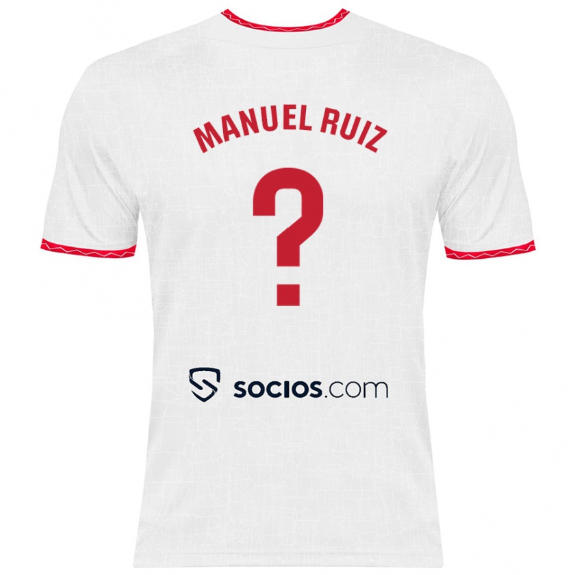 Kandiny Dames José Manuel Ruiz #0 Wit Rood Thuisshirt Thuistenue 2024/25 T-Shirt