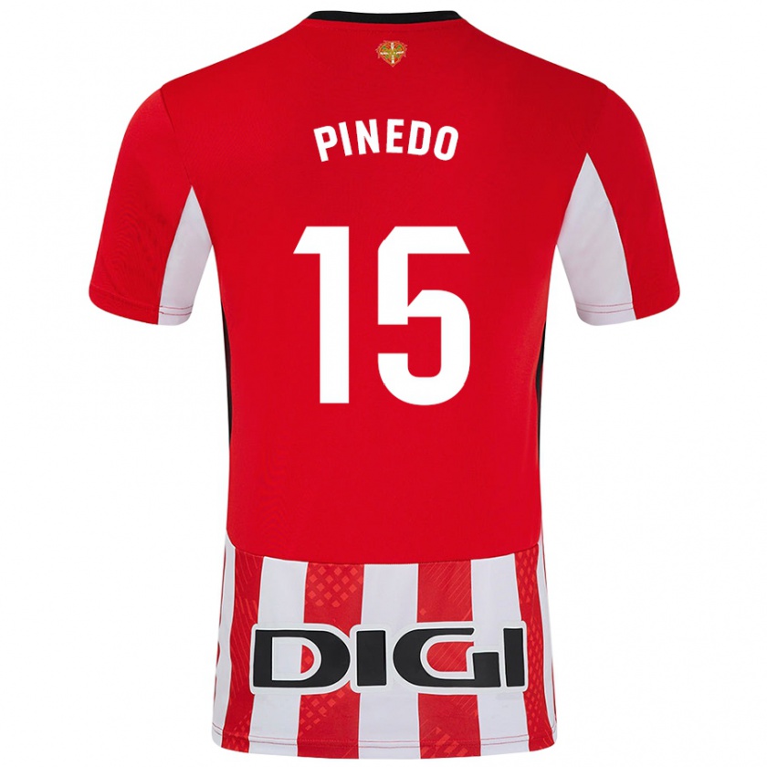 Kandiny Dames Clara Pinedo Castresana #15 Rood Wit Thuisshirt Thuistenue 2024/25 T-Shirt