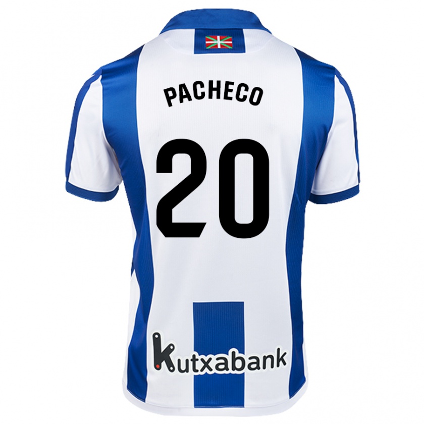 Kandiny Dames Jon Pacheco #20 Wit Blauw Thuisshirt Thuistenue 2024/25 T-Shirt België