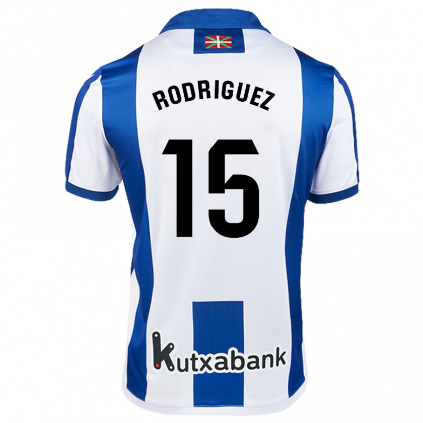 Kandiny Dames Peru Rodríguez #15 Wit Blauw Thuisshirt Thuistenue 2024/25 T-Shirt