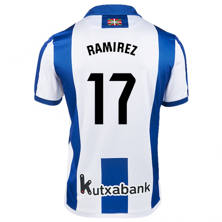 Kandiny Donna Maglia Darío Ramírez #17 Bianco Blu Kit Gara Home 2024/25 Maglietta