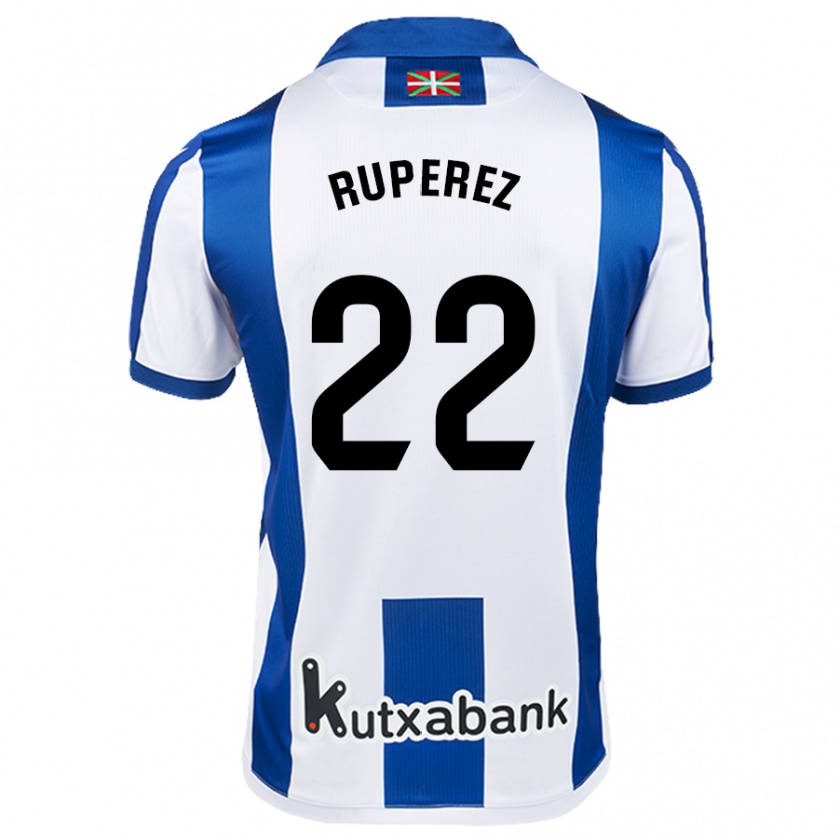 Kandiny Dames Iñaki Rupérez #22 Wit Blauw Thuisshirt Thuistenue 2024/25 T-Shirt