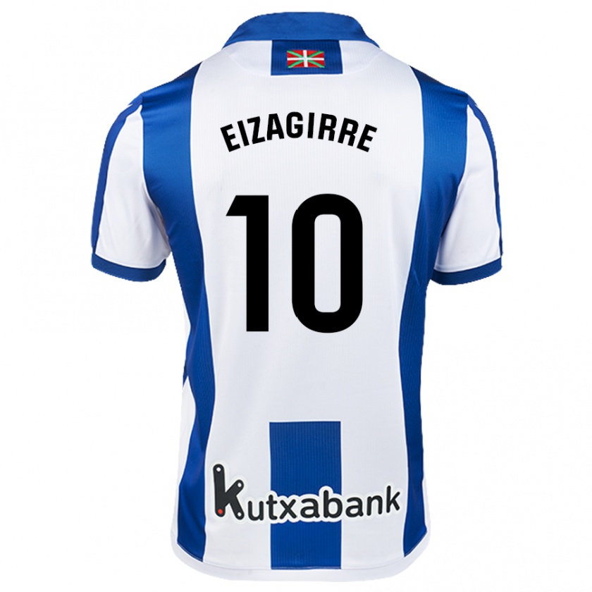 Kandiny Dames Nerea Eizagirre #10 Wit Blauw Thuisshirt Thuistenue 2024/25 T-Shirt België