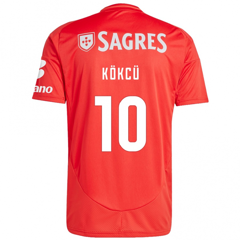 Kandiny Mujer Camiseta Orkun Kökçü #10 Rojo Blanco 1ª Equipación 2024/25 La Camisa