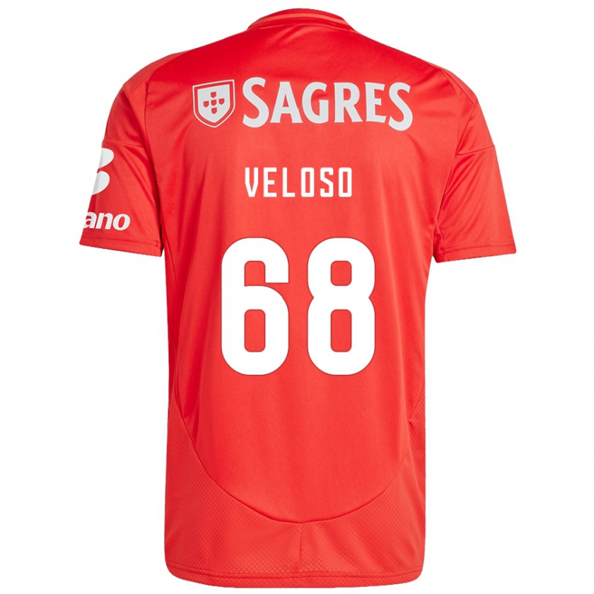 Kandiny Dames João Veloso #68 Rood Wit Thuisshirt Thuistenue 2024/25 T-Shirt