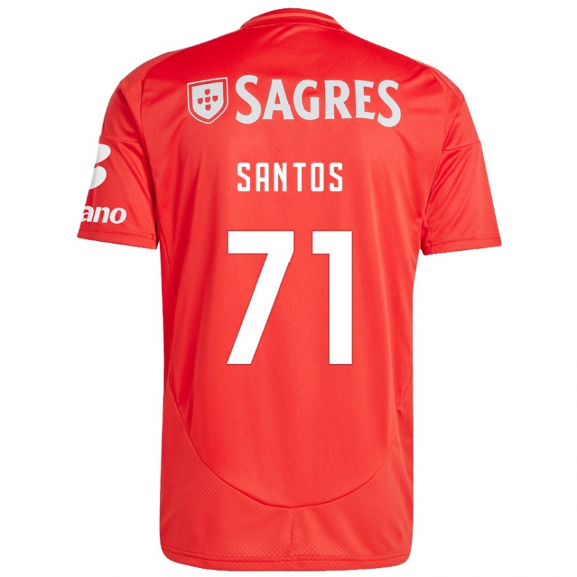 Kandiny Dames Leandro Santos #71 Rood Wit Thuisshirt Thuistenue 2024/25 T-Shirt