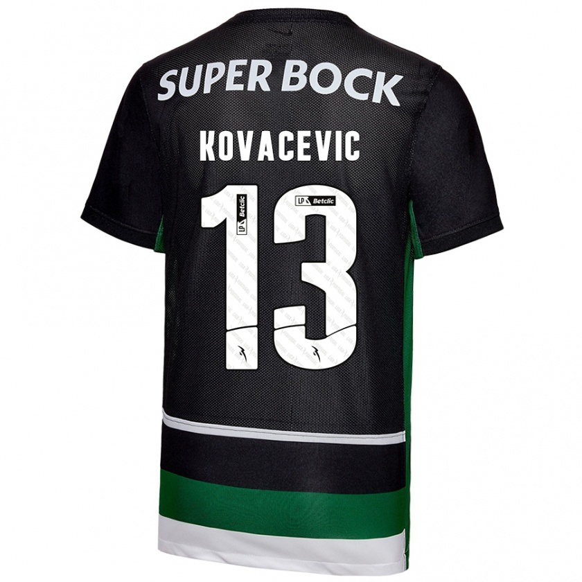 Kandiny Dames Vladan Kovacevic #13 Zwart Wit Groen Thuisshirt Thuistenue 2024/25 T-Shirt