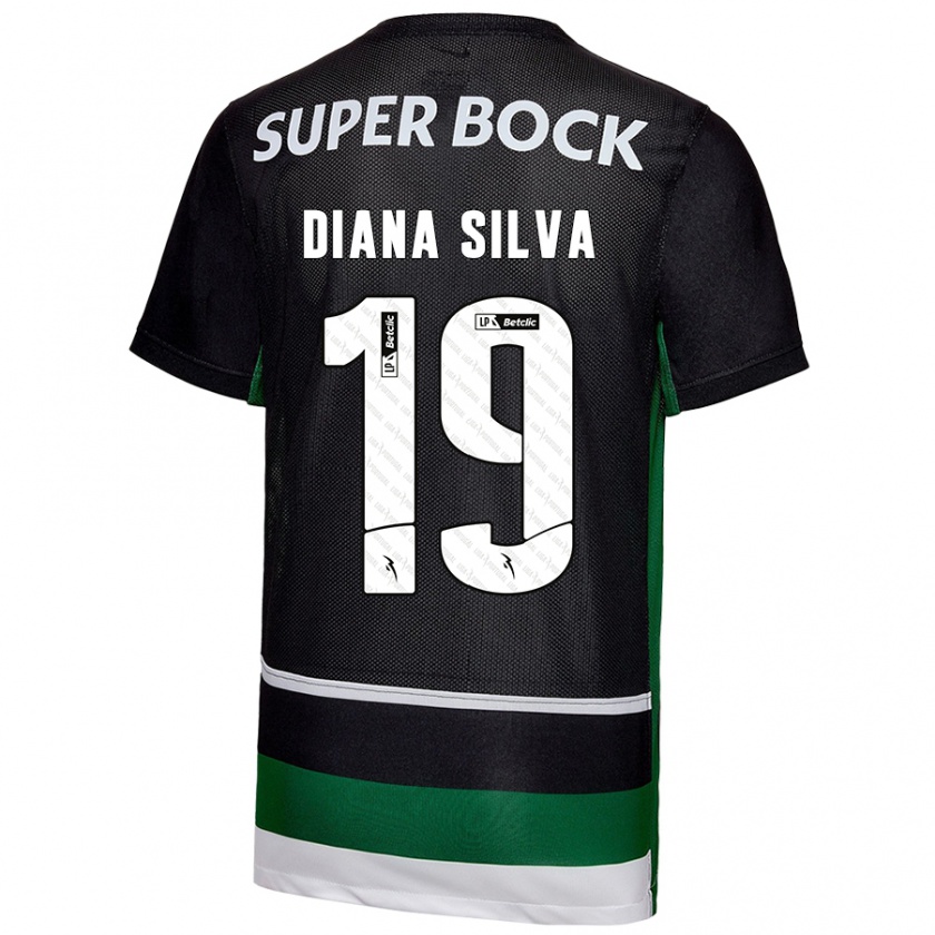 Kandiny Damen Diana Micaela Abreu De Sousa E Silva #19 Schwarz Weiß Grün Heimtrikot Trikot 2024/25 T-Shirt Österreich