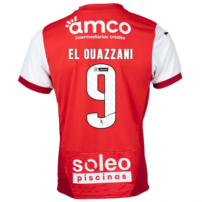 Kandiny Mujer Camiseta Amine El Ouazzani #9 Rojo Blanco 1ª Equipación 2024/25 La Camisa