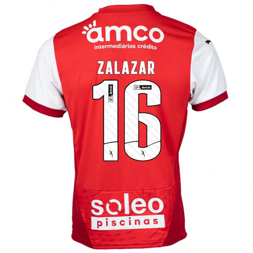 Kandiny Dames Rodrigo Zalazar #16 Rood Wit Thuisshirt Thuistenue 2024/25 T-Shirt