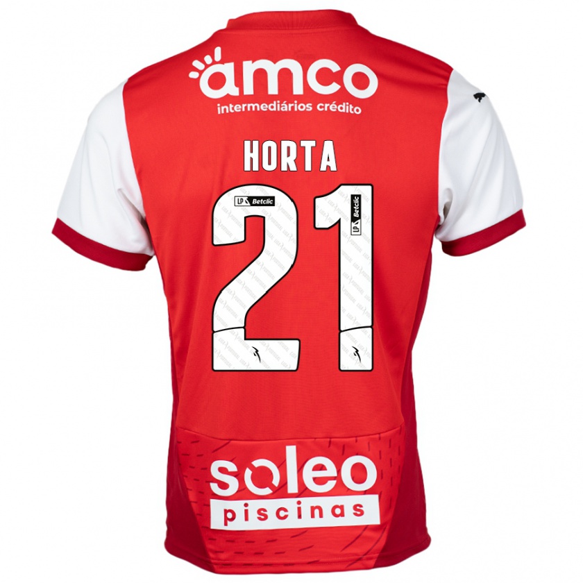 Kandiny Mujer Camiseta Ricardo Horta #21 Rojo Blanco 1ª Equipación 2024/25 La Camisa