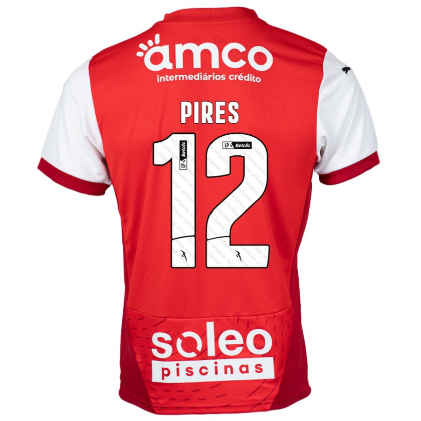 Kandiny Dames Hugo Pires #12 Rood Wit Thuisshirt Thuistenue 2024/25 T-Shirt