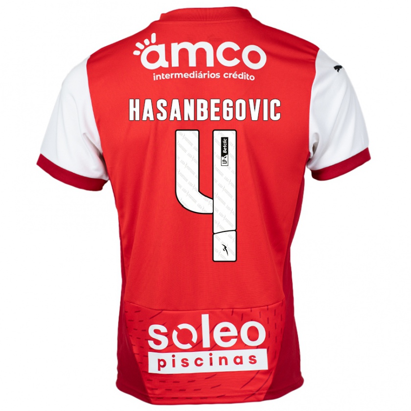 Kandiny Dames Melisa Hasanbegović #4 Rood Wit Thuisshirt Thuistenue 2024/25 T-Shirt