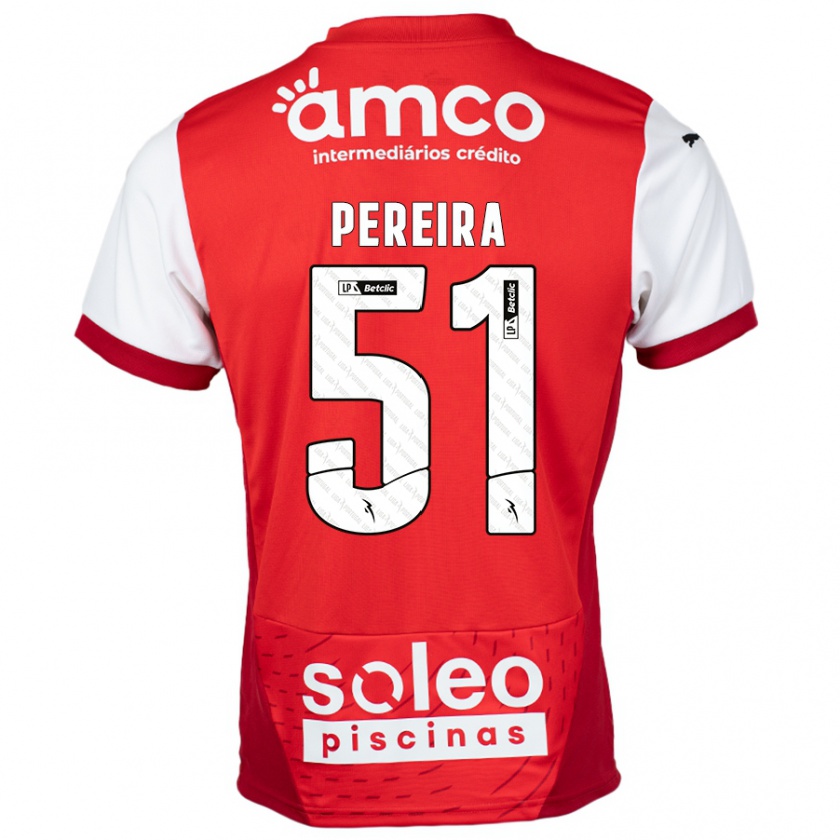 Kandiny Dames Evy Pereira #51 Rood Wit Thuisshirt Thuistenue 2024/25 T-Shirt