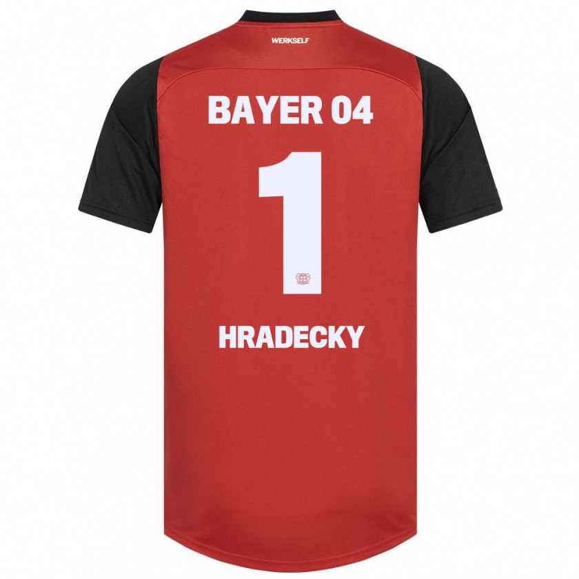 Kandiny Donna Maglia Lukas Hradecky #1 Rosso Nero Kit Gara Home 2024/25 Maglietta