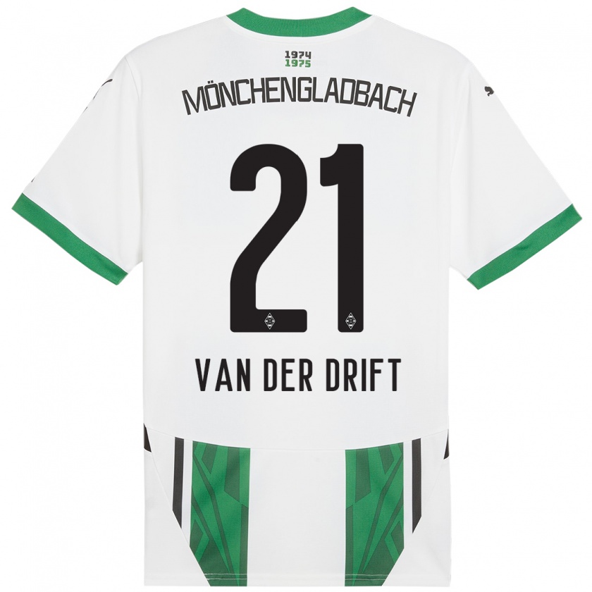 Kandiny Dames Suus Van Der Drift #21 Wit Groen Thuisshirt Thuistenue 2024/25 T-Shirt