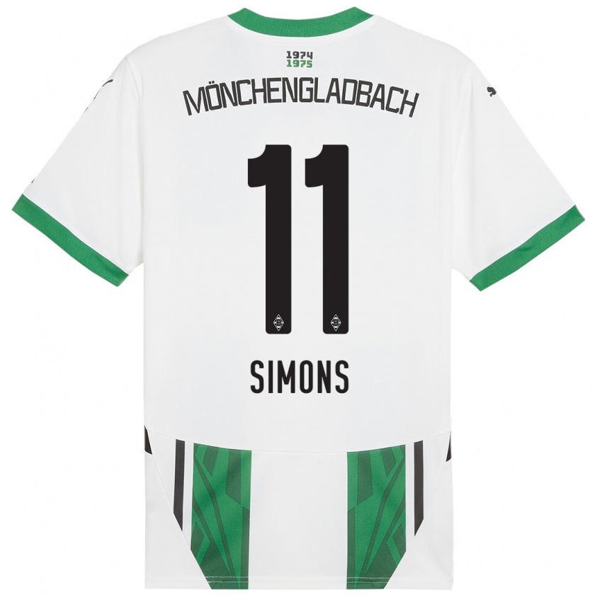 Kandiny Donna Maglia Kelly Simons #11 Bianco Verde Kit Gara Home 2024/25 Maglietta