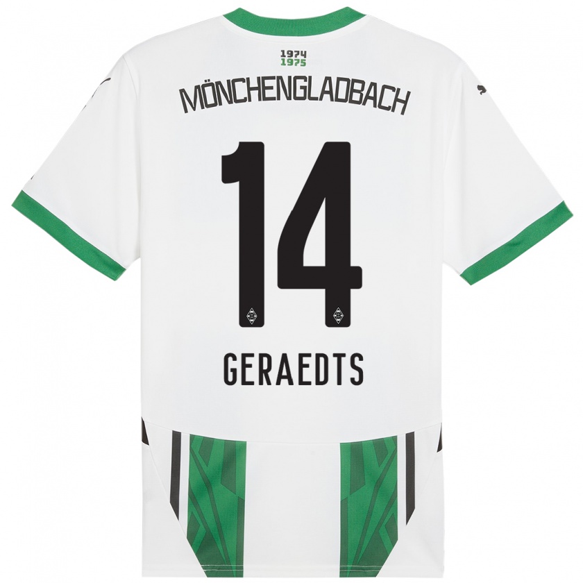 Kandiny Dames Kelsey Geraedts #14 Wit Groen Thuisshirt Thuistenue 2024/25 T-Shirt