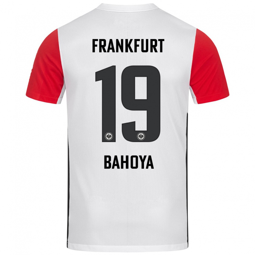 Kandiny Dames Jean-Mattéo Bahoya #19 Wit Rood Thuisshirt Thuistenue 2024/25 T-Shirt België