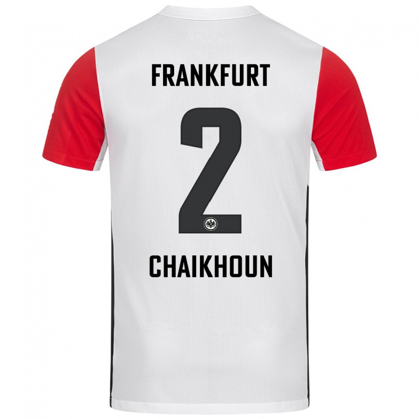 Kandiny Dames Ayoub Chaikhoun #2 Wit Rood Thuisshirt Thuistenue 2024/25 T-Shirt