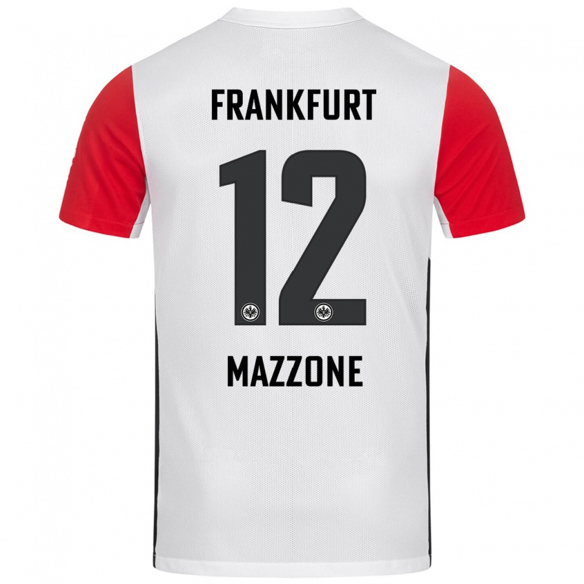 Kandiny Dames Matteo Mazzone #12 Wit Rood Thuisshirt Thuistenue 2024/25 T-Shirt