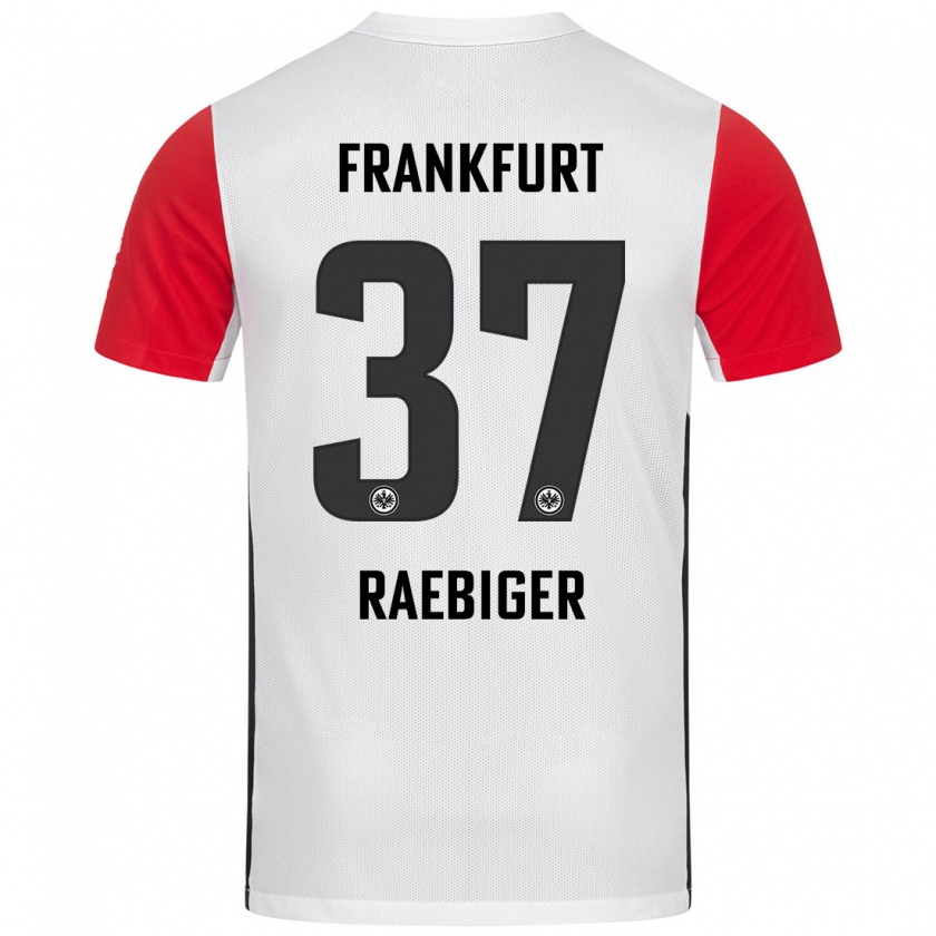 Kandiny Donna Maglia Sidney Raebiger #37 Bianco Rosso Kit Gara Home 2024/25 Maglietta