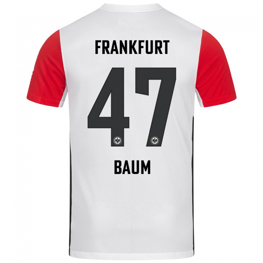 Kandiny Dames Elias Baum #47 Wit Rood Thuisshirt Thuistenue 2024/25 T-Shirt