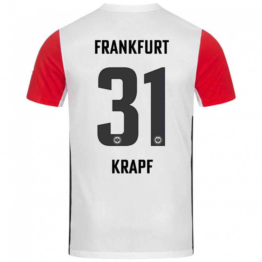 Kandiny Donna Maglia Maximilian Krapf #31 Bianco Rosso Kit Gara Home 2024/25 Maglietta