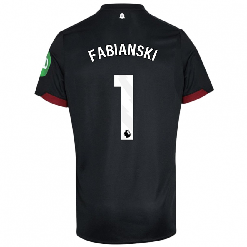 Kandiny Dames Lukasz Fabianski #1 Zwart Wit Uitshirt Uittenue 2024/25 T-Shirt