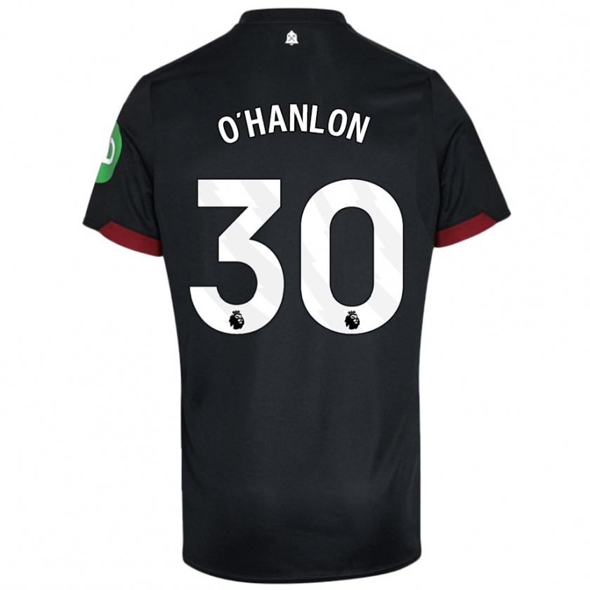 Kandiny Donna Maglia Katie O'hanlon #30 Nero Bianco Kit Gara Away 2024/25 Maglietta