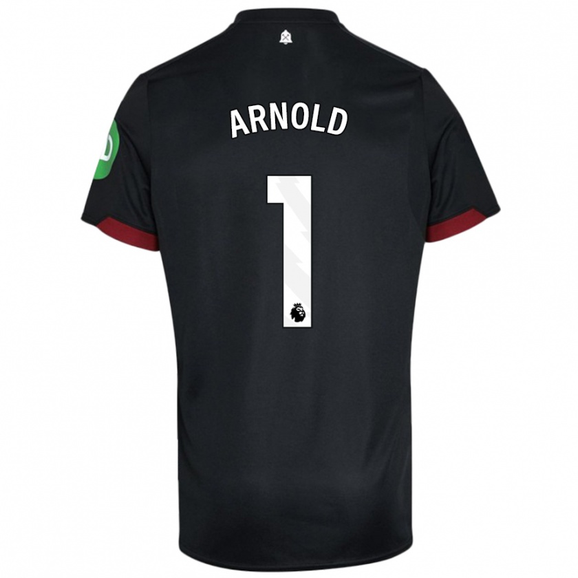 Kandiny Donna Maglia Mackenzie Arnold #1 Nero Bianco Kit Gara Away 2024/25 Maglietta