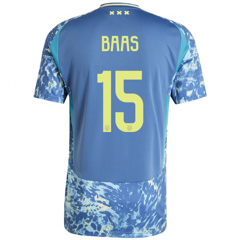 Kandiny Dames Youri Baas #15 Grijs Blauw Geel Uitshirt Uittenue 2024/25 T-Shirt België