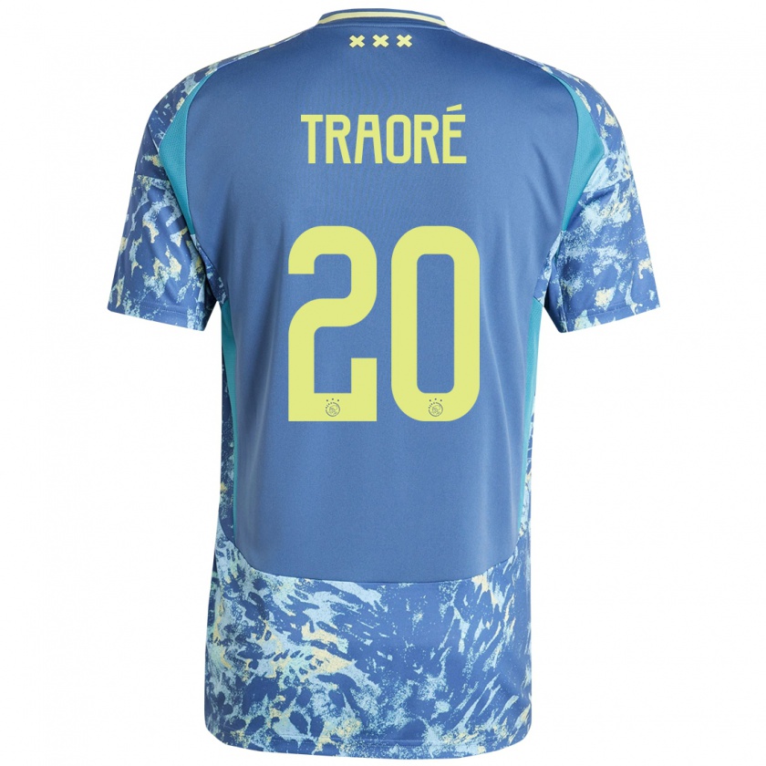 Kandiny Dames Bertrand Traoré #20 Grijs Blauw Geel Uitshirt Uittenue 2024/25 T-Shirt