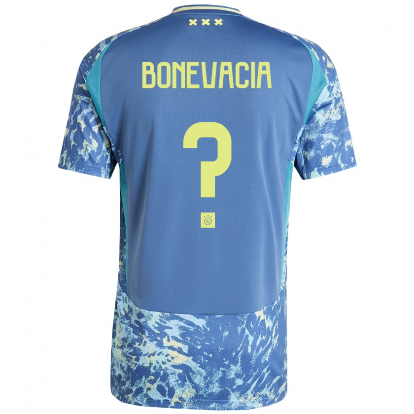 Kandiny Dames Giuliano Bonevacia #0 Grijs Blauw Geel Uitshirt Uittenue 2024/25 T-Shirt België